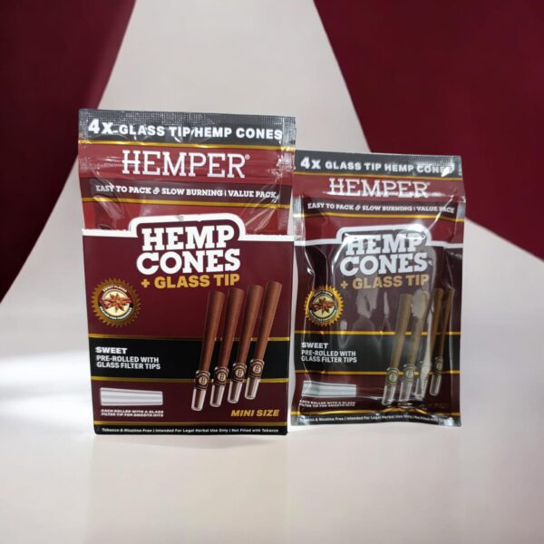 (15018) Glass Tips Cones 4 PK Hemper Mini Size  Sweet